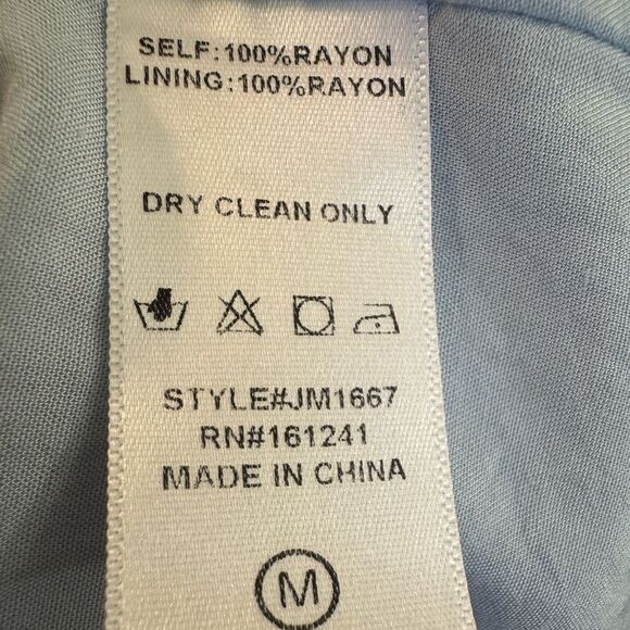 J. Marie Baby Blue Floral Embroidered Dress – Size Medium - Picture 4 of 8